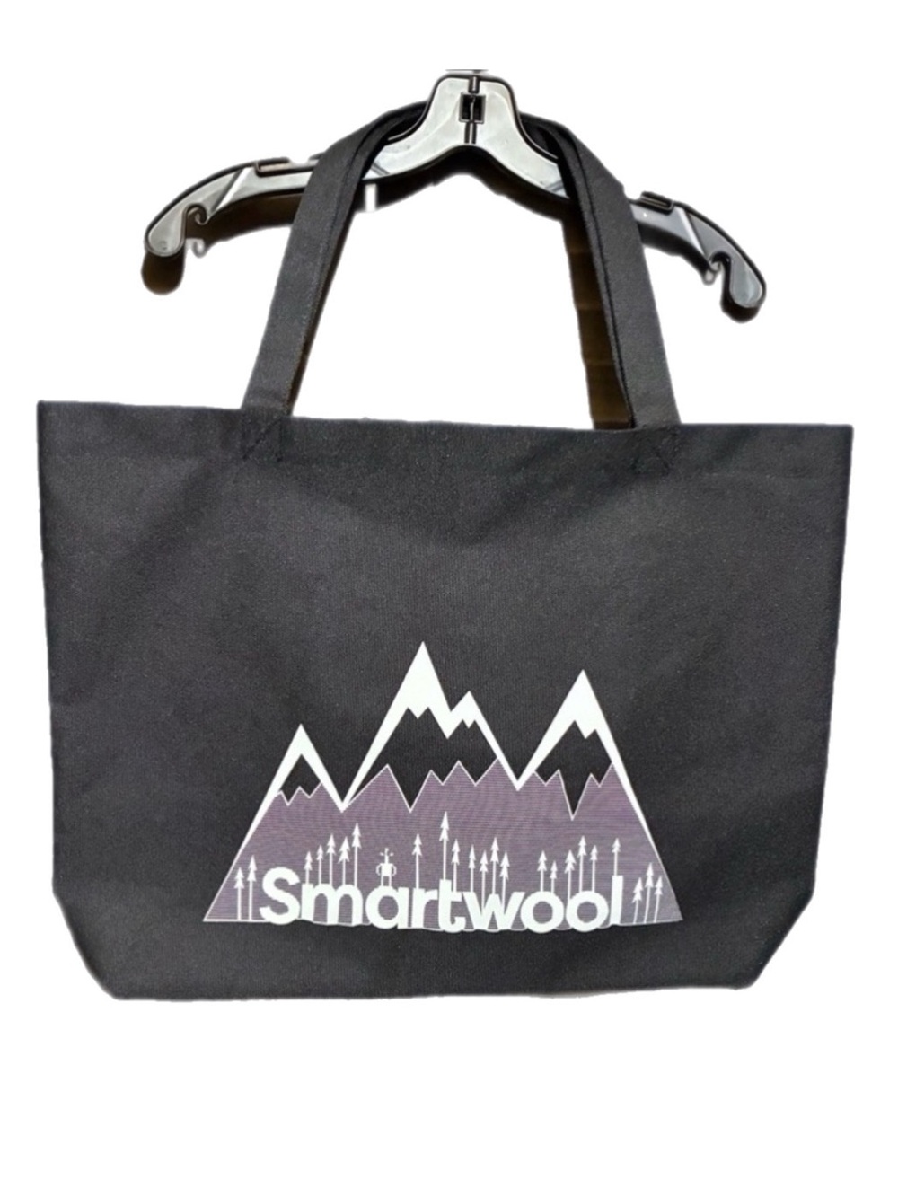 SMARTWOOL Screen Mountain Reusable Shopping Tote Bag Black/White Canvas NEW Lrg